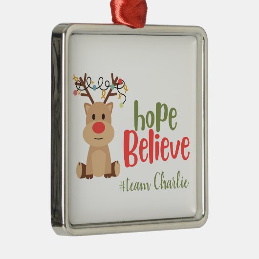 kinderkanker. Aangepaste #team naam Ornament (Rechts)