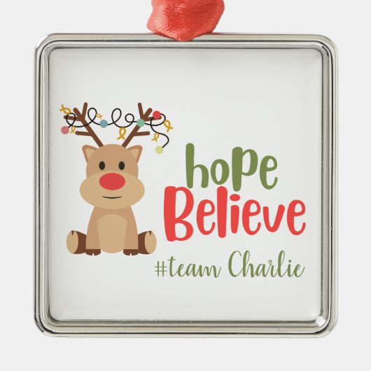 kinderkanker. Aangepaste #team naam Ornament (Voorkant)