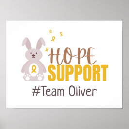 kinderkanker. Aangepaste #team naam Poster & Afdru