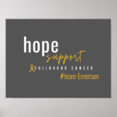 kinderkanker Aangepaste #team naam Poster & Prints (Voorkant)