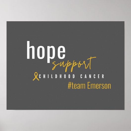 kinderkanker Aangepaste #team naam Poster & Prints (Voorkant)