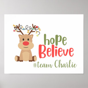 kinderkanker. Aangepaste #team naam Poster Prints