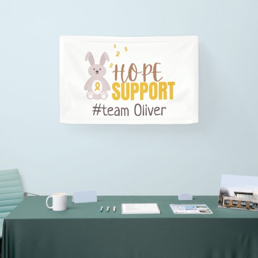 kinderkanker. Aangepaste #team naam.support Banner (Beurs)