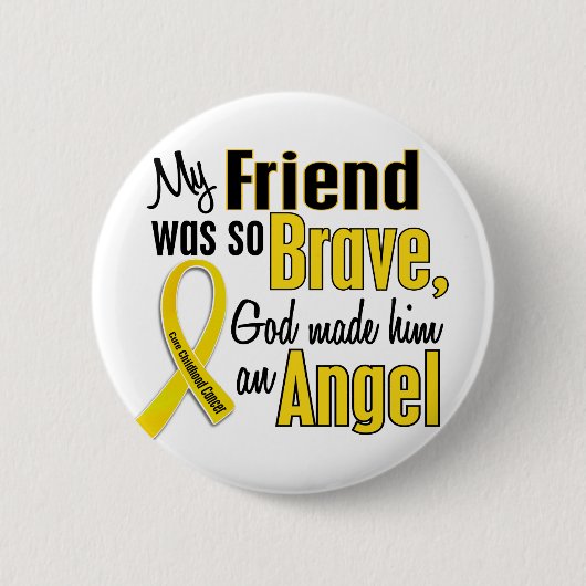 Kinderkanker ANGEL 1-vriend (man) Ronde Button 5,7 Cm (Voorkant)