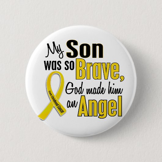 Kinderkanker ANGEL 1 Zoon Ronde Button 5,7 Cm (Voorkant)