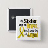 Kinderkanker ANGEL 1 zuster Vierkante Button 5,1 Cm (Voorkant /achterkant)