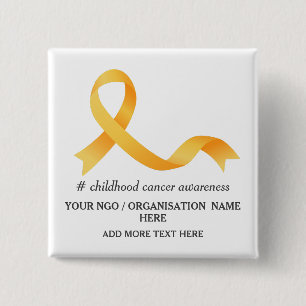 Kinderkanker Bewustmakingsevenement Promotioneel Vierkante Button 5,1 Cm