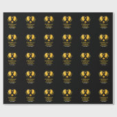 Kinderkanker Bewustzijn Krijger Gouden Hart Cadeaupapier (Vlak)