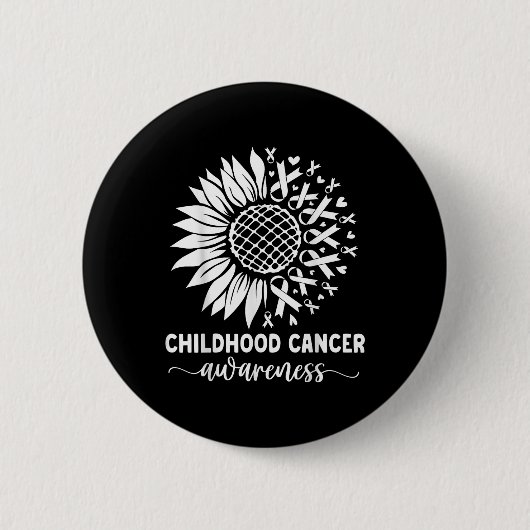 Kinderkanker Bewustzijn Zonnebloem Geel Kind Ronde Button 5,7 Cm (Voorkant)