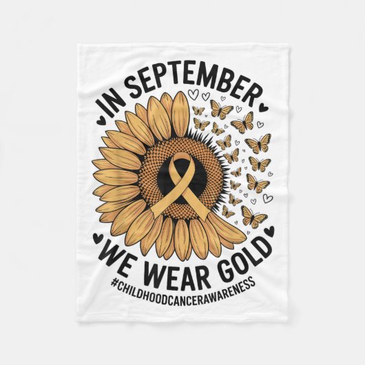 Kinderkanker Bewustzijnslint met vlinder Fleece Deken (Voorkant)