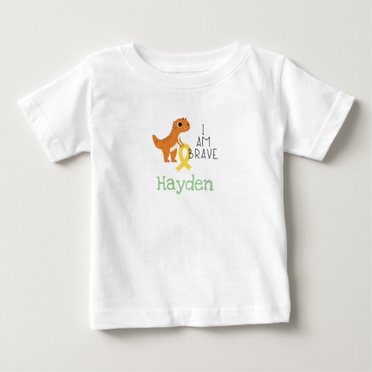 kinderkanker. brave.custom naam- Baby T-Shirt (Voorkant)