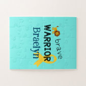 kinderkanker.brave krijger.Custom naam Puzzel (Horizontaal)