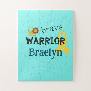 kinderkanker.brave krijger.Custom naam Puzzel