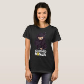 Kinderkanker Chemo Ninja Ribbon T-shirt (Voorkant volledig)