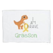 kinderkanker Custom Ik ben dapper dino Kussensloop (Voorkant)