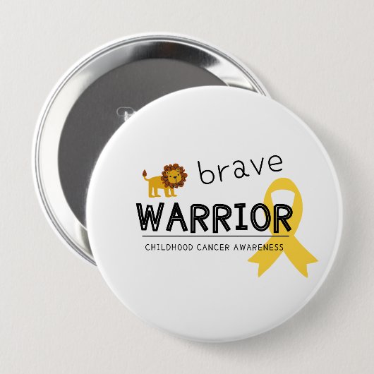 Kinderkanker. Dappere krijger. Button (Voorkant /achterkant)