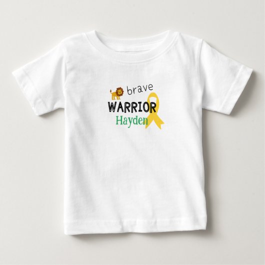 kinderkanker.dappere krijger.Custom Baby T-Shirt (Voorkant)