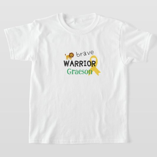kinderkanker.dappere krijger.Custom Kinder T-Shirt (Laagn)