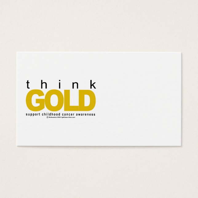 Kinderkanker denkt GOLD Visitekaartjes (Voorkant)