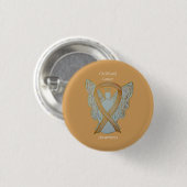 Kinderkanker Engel Gold Awareness Ribbon Pins Ronde Button 3,2 Cm (Voorkant /achterkant)