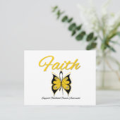 Kinderkanker Faith Butterfly Ribbon Briefkaart (Staand voorkant)