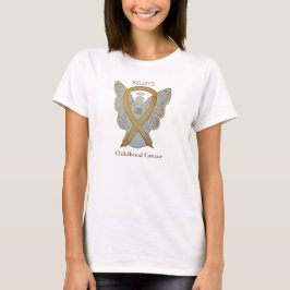 Kinderkanker Gold Awareness Ribbon Angel Shirt