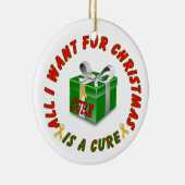 Kinderkanker - Gold Awareness Ribbon-kerst Keramisch Ornament (Rechts)