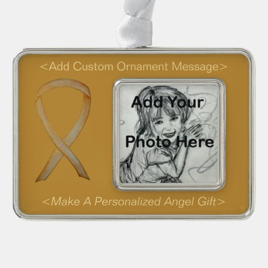 Kinderkanker Gold Awareness Ribbon Ornament (Voorkant)