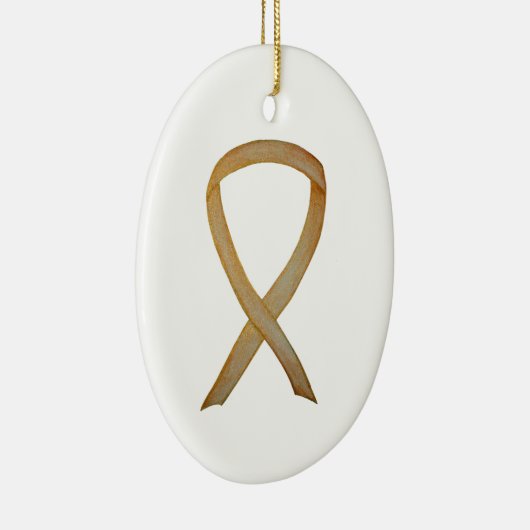 Kinderkanker Gold Awareness Ribbon Ornaments Keramisch Ornament (Rechts)