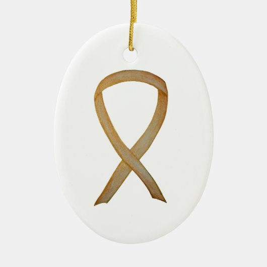 Kinderkanker Gold Awareness Ribbon Ornaments Keramisch Ornament (Voorkant)