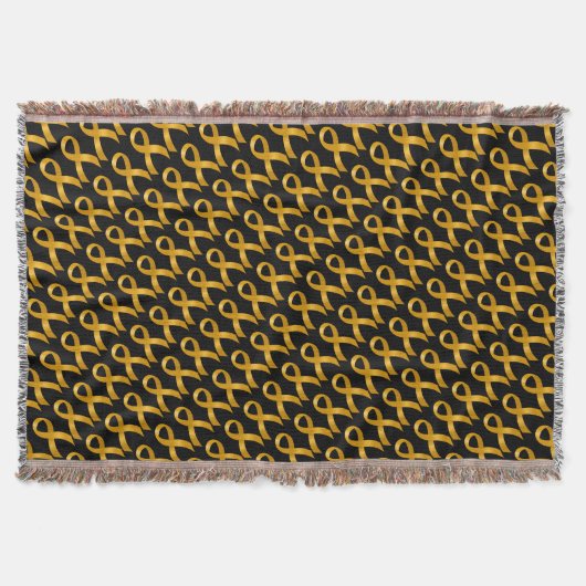 Kinderkanker Gold Ribbon Deken (Voorkant)