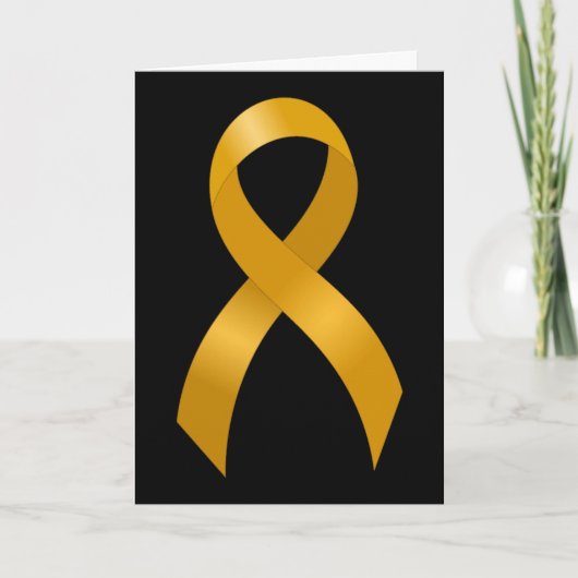 Kinderkanker Gold Ribbon Kaart (Voorkant)