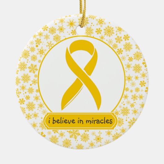 Kinderkanker Gold Ribbon Ornament (Voorkant)