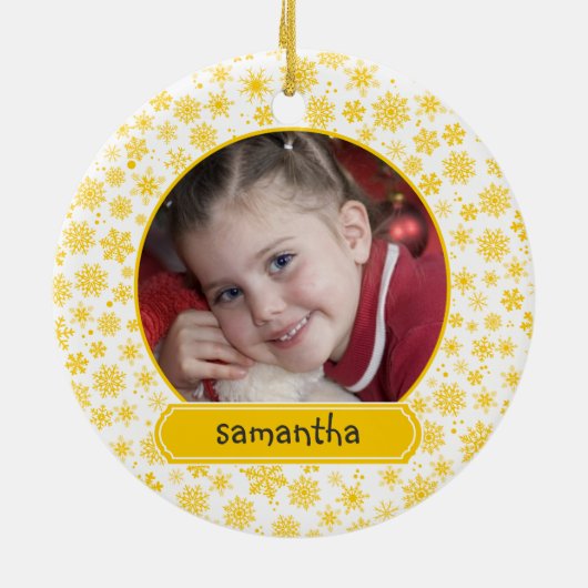 Kinderkanker Gold Ribbon Ornament (Achterkant)