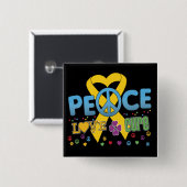 Kinderkanker Groovy Peace Love Cure Vierkante Button 5,1 Cm (Voorkant /achterkant)
