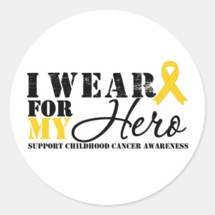 Kinderkanker Hero Ribbon Ronde Sticker
