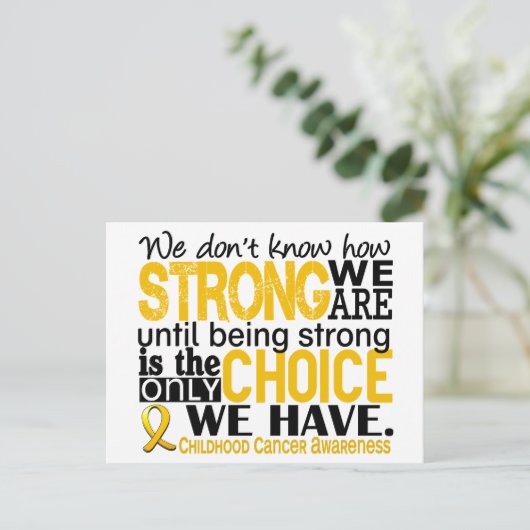 Kinderkanker hoe sterk we zijn briefkaart (Staand voorkant)