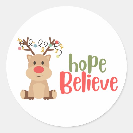 Kinderkanker. Hoop gelooft Kerst sticker (Voorkant)