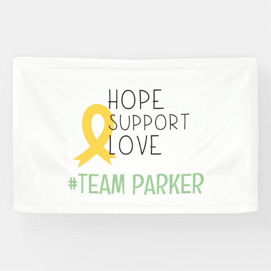 kinderkanker. hoop #team Naam aangepaste Banner (Horizontaal)