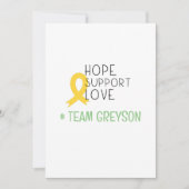 kinderkanker.hoop #team Naam aangepaste uitnodigin Kaart (Voorkant)