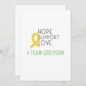 kinderkanker.hoop #team Naam aangepaste uitnodigin Kaart (Voorkant / Achterkant)