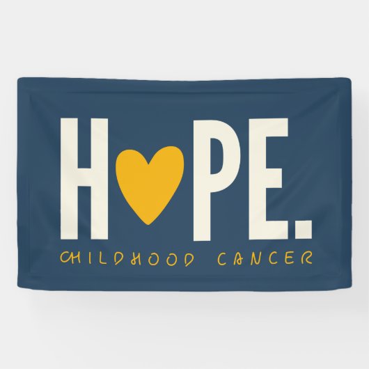 kinderkanker HOPE gouden hart Banner Sign (Horizontaal)