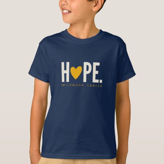 kinderkanker HOPE gouden hart Kinder T-Shirt (Voorkant)
