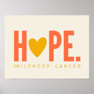 kinderkanker HOPE gouden hart Poster Teken