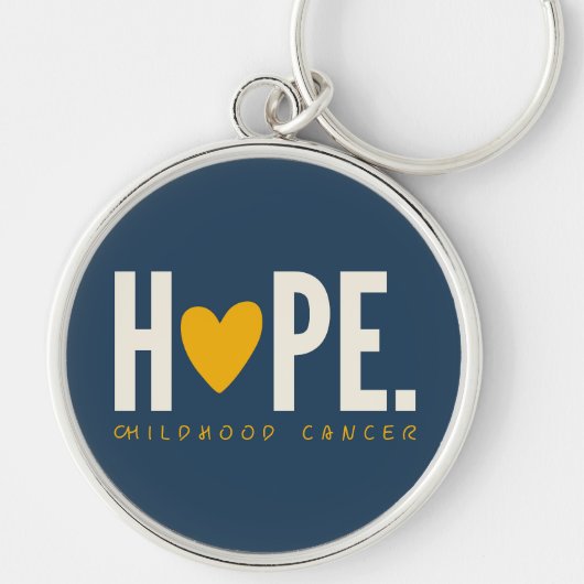 kinderkanker HOPE gouden hart Sleutelhanger (Voorkant)