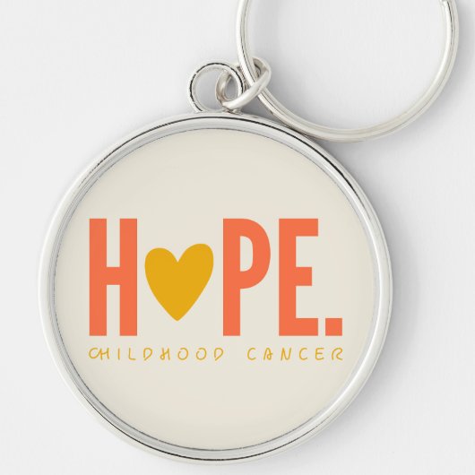 kinderkanker HOPE gouden hart Sleutelhanger (Voorkant)
