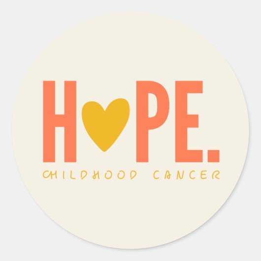 kinderkanker HOPE gouden hart Stickers Labels (Voorkant)