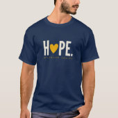 kinderkanker HOPE gouden hart T-Shirt (Voorkant)