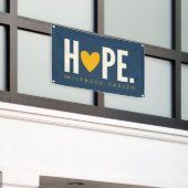 kinderkanker HOPE hart Banner Outdoor Sign (Buitenkant Gebouw)