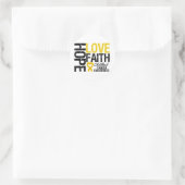 Kinderkanker Hope Love Faith Ronde Sticker (Tas)